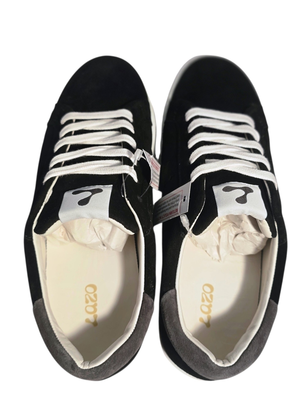 Lazo Halo Eco Suede Sneakers Black Womens 7.5 Mens 6 - Picture 11 of 15